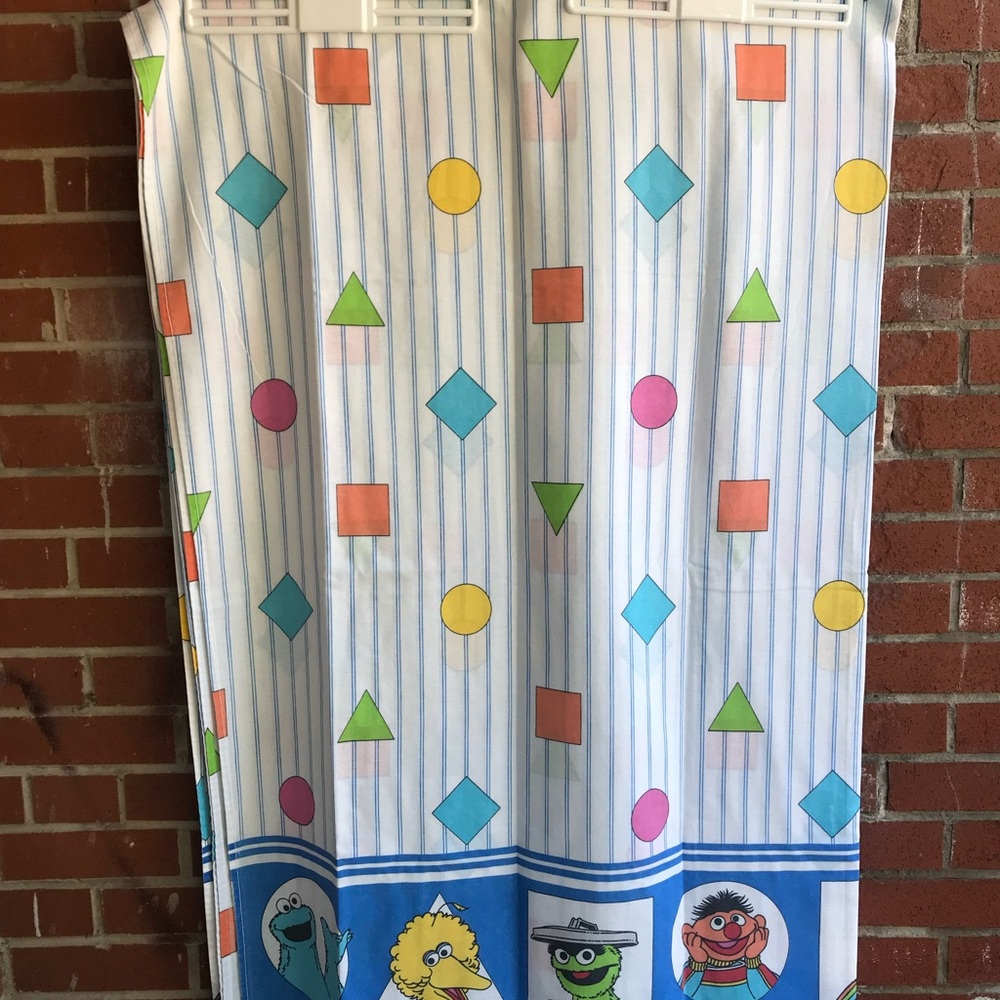 Vintage Sesame Street Twin Flat Sheet Jim Henson Cookie Monster Big Bird Ernie B